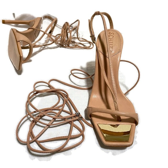 SCHUTZ  VIKKI LEATHER SANDALS - Picture 7 of 11